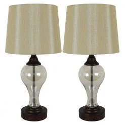 Brady 17.25 in. Bronze Table Lamps with USB Ports (Set of 2) by Decor Therapy