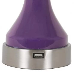 Draper 17.25 in. Blue Table Lamps with Shade and USB Ports (Set of 2) by Decor Therapy -Decor Therapy Shop decor therapy lamp sets mp1083 44 1000