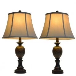 Mae 25 in. Bronze Table Lamp with Softback Shade by Decor Therapy -Decor Therapy Shop decor therapy lamp sets mp1627 4f 1000