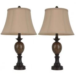 Mae 25 in. Bronze Table Lamp with Softback Shade by Decor Therapy