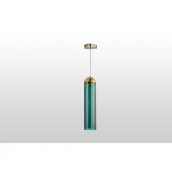 Hydra 1-Light Forest Green Pendant with Cylinder Glass Shade by CARRO