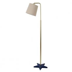 56 in. Gold Metal Downbridge Floor Lamp with Black Resin Star Base by Decor Therapy