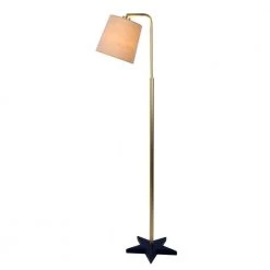 56 in. Gold Metal Downbridge Floor Lamp with Black Resin Star Base by Decor Therapy -Decor Therapy Shop gold black decor therapy floor lamps pl4548 c3 1000
