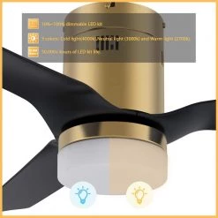 Striver 48 in. Dimmable LED Indoor/Outdoor Gold Smart Ceiling Fan with Light and Remote, Works with Alexa/Google Home by CARRO 16 Striver 48 in. Dimmable LED Indoor/Outdoor Gold Smart Ceiling Fan with Light and Remote, Works with Alexa/Google Home by CARRO -Decor Therapy Shop gold carro ceiling fans with lights hs483p l12 g2 1 fm c3 1000