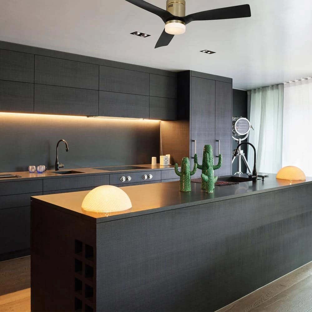 Striver 48 in. Dimmable LED Indoor/Outdoor Gold Smart Ceiling Fan with Light and Remote, Works with Alexa/Google Home by CARRO 4 Striver 48 in. Dimmable LED Indoor/Outdoor Gold Smart Ceiling Fan with Light and Remote, Works with Alexa/Google Home by CARRO - Image 2