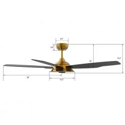 Hardley 56 in. Dimmable LED Indoor/Outdoor Gold Smart Ceiling Fan with Light and Remote, Works with Alexa/Google Home by CARRO -Decor Therapy Shop gold carro ceiling fans with lights s565h l13 g2 1 66 1000