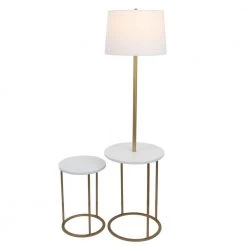 58 in. Stratton Gold and White Lamp with Nesting Table by Decor Therapy -Decor Therapy Shop gold decor therapy floor lamps mp1274 c3 1000