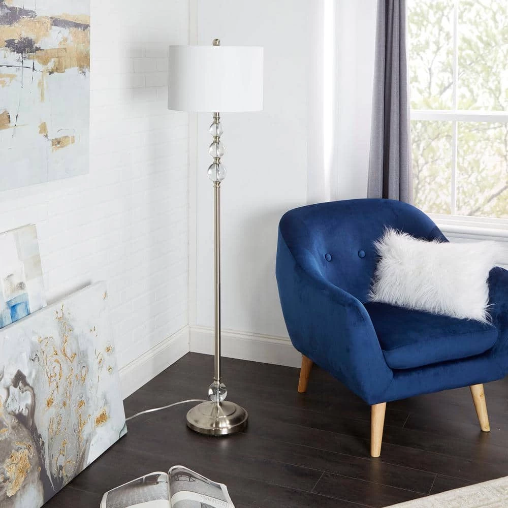 Cassius 60 in. Gold Metal Floor Lamp with Crystal Font by Decor Therapy 9 Cassius 60 in. Gold Metal Floor Lamp with Crystal Font by Decor Therapy - Image 7