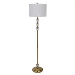 Cassius 60 in. Gold Metal Floor Lamp with Crystal Font by Decor Therapy