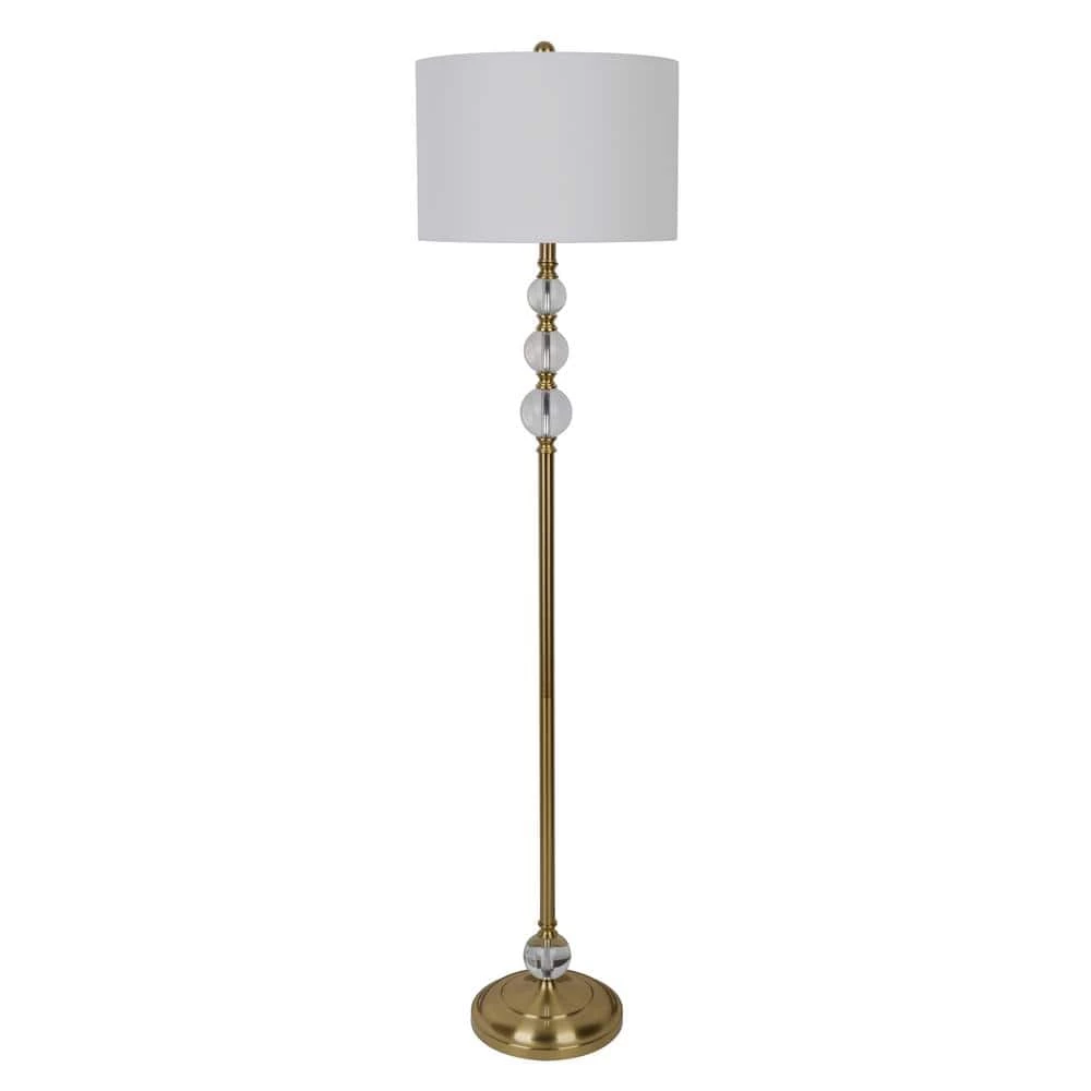 Cassius 60 in. Gold Metal Floor Lamp with Crystal Font by Decor Therapy 3 Cassius 60 in. Gold Metal Floor Lamp with Crystal Font by Decor Therapy