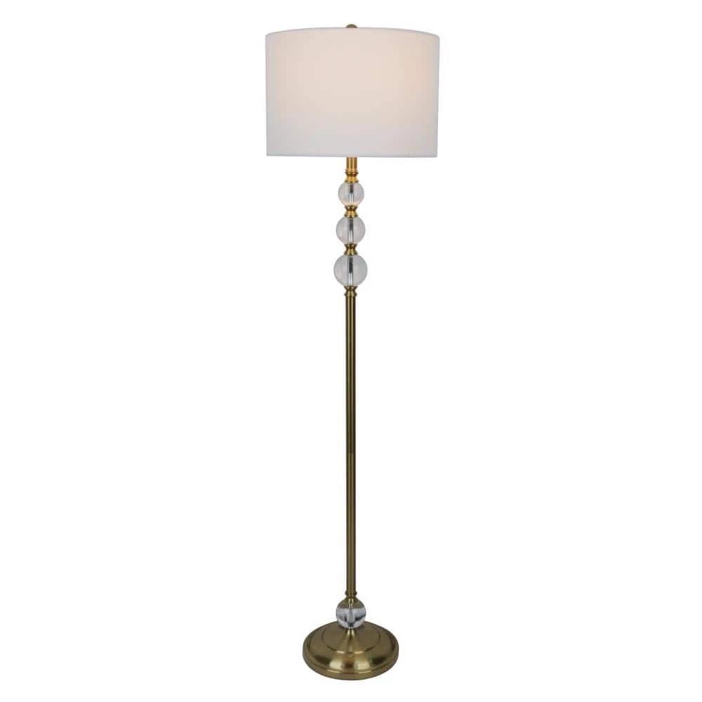 Cassius 60 in. Gold Metal Floor Lamp with Crystal Font by Decor Therapy 5 Cassius 60 in. Gold Metal Floor Lamp with Crystal Font by Decor Therapy - Image 3