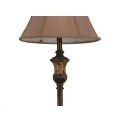 Alice 60 in. Golden Bronze Floor Lamp with Faux Silk Shade by Decor Therapy -Decor Therapy Shop golden bronze finish decor therapy floor lamps pl1647 1f 1000