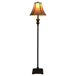 Alice 60 in. Golden Bronze Floor Lamp with Faux Silk Shade by Decor Therapy