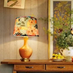 Floral Collection Limited Edition Round Empire Shape 12 in. x 10 in. x 8 in. Tropical Flowers Lamp Shade (2-Pack) by CARRO -Decor Therapy Shop green carro lamp shades ph e101208 2h1 31 1000