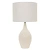 Anabelle Ceramic 27 in. White Table Lamp with Linen Shade by Decor Therapy -Decor Therapy Shop high gloss white decor therapy table lamps tl15460 64 1000