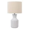 22 in. Carlisle Glazed Ceramic Table Lamp with Linen Shade by Decor Therapy