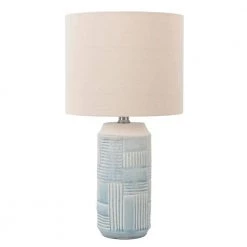 21.5 in. Fenley Light Blue Patterned Ceramic Table Lamp by Decor Therapy