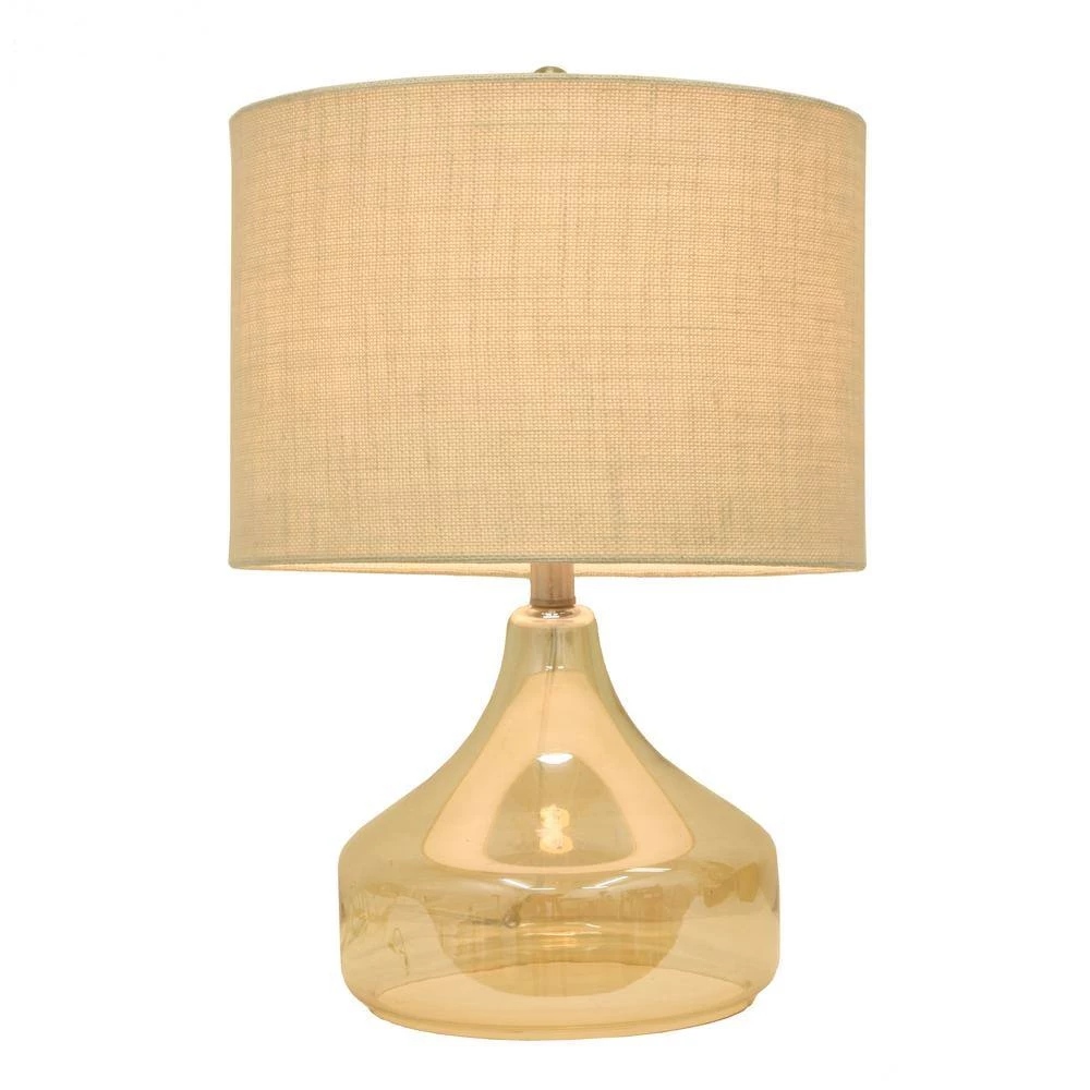 Luster 22 in. Gold Table Lamp with Linen Shade by Decor Therapy 5 Luster 22 in. Gold Table Lamp with Linen Shade by Decor Therapy - Image 3