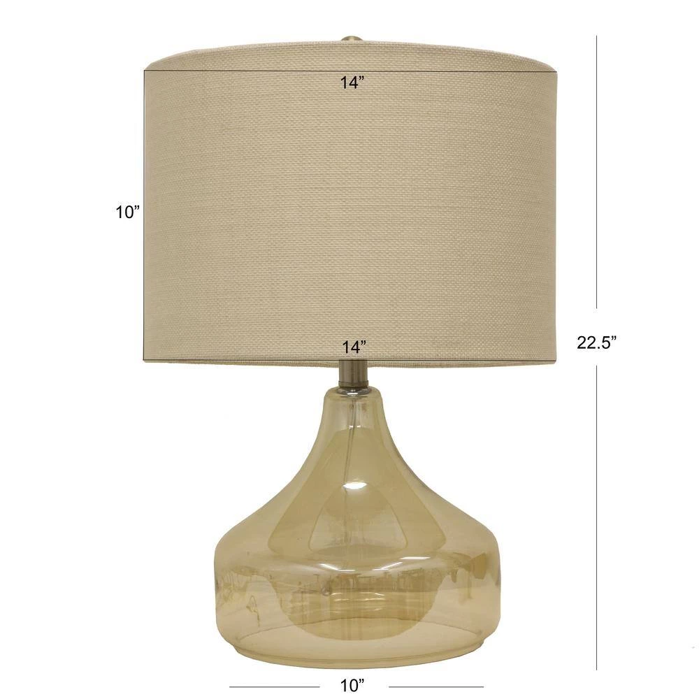 Luster 22 in. Gold Table Lamp with Linen Shade by Decor Therapy 4 Luster 22 in. Gold Table Lamp with Linen Shade by Decor Therapy - Image 2