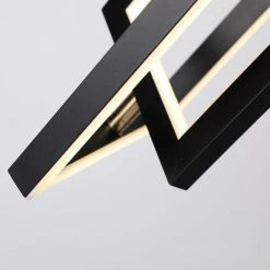 Bristol 60-Watt Integrated LED Matte Black Pendant with 2 Metal Rectangles by CARRO -Decor Therapy Shop matte black carro chandeliers p m4006011a1 1f 1000