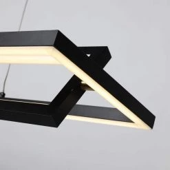 Bristol 60-Watt Integrated LED Matte Black Pendant with 2 Metal Rectangles by CARRO -Decor Therapy Shop matte black carro chandeliers p m4006011a1 4f 1000