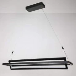 Bristol 60-Watt Integrated LED Matte Black Pendant with 2 Metal Rectangles by CARRO -Decor Therapy Shop matte black carro chandeliers p m4006011a1 fa 1000