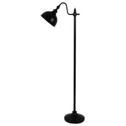 Chloe 56 in. Matte Black Indoor Pharmacy Floor Lamp with Black Shade by Decor Therapy