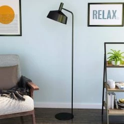 Reynold 63 in. Matte Black Pharmacy Floor Lamp with Metal Shade by Decor Therapy -Decor Therapy Shop matte black decor therapy floor lamps pl4562 44 1000