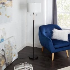 Ferina 61.5 in. Matte Black Metal Floor Lamp with Twin Pull Chain by Decor Therapy 15 Ferina 61.5 in. Matte Black Metal Floor Lamp with Twin Pull Chain by Decor Therapy -Decor Therapy Shop matte black decor therapy floor lamps pl4577 31 1000