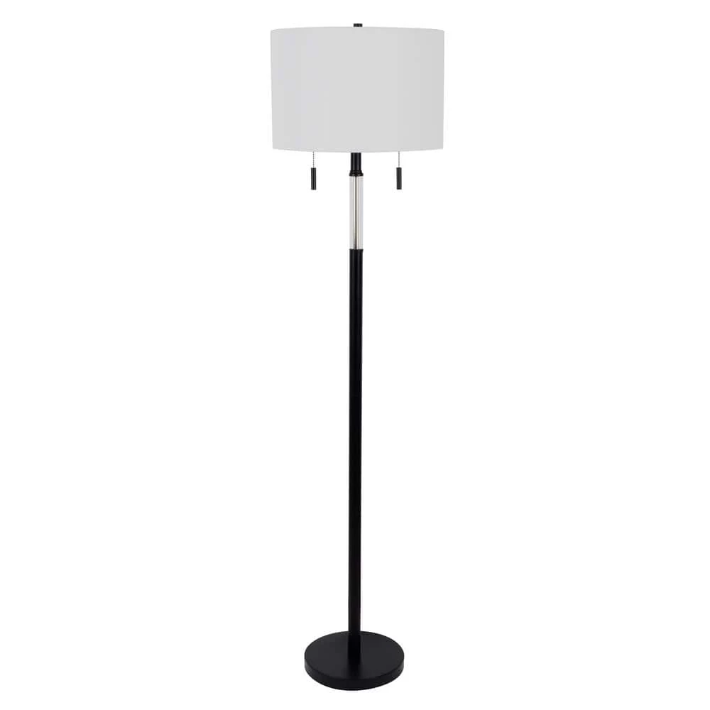 Ferina 61.5 in. Matte Black Metal Floor Lamp with Twin Pull Chain by Decor Therapy 3 Ferina 61.5 in. Matte Black Metal Floor Lamp with Twin Pull Chain by Decor Therapy