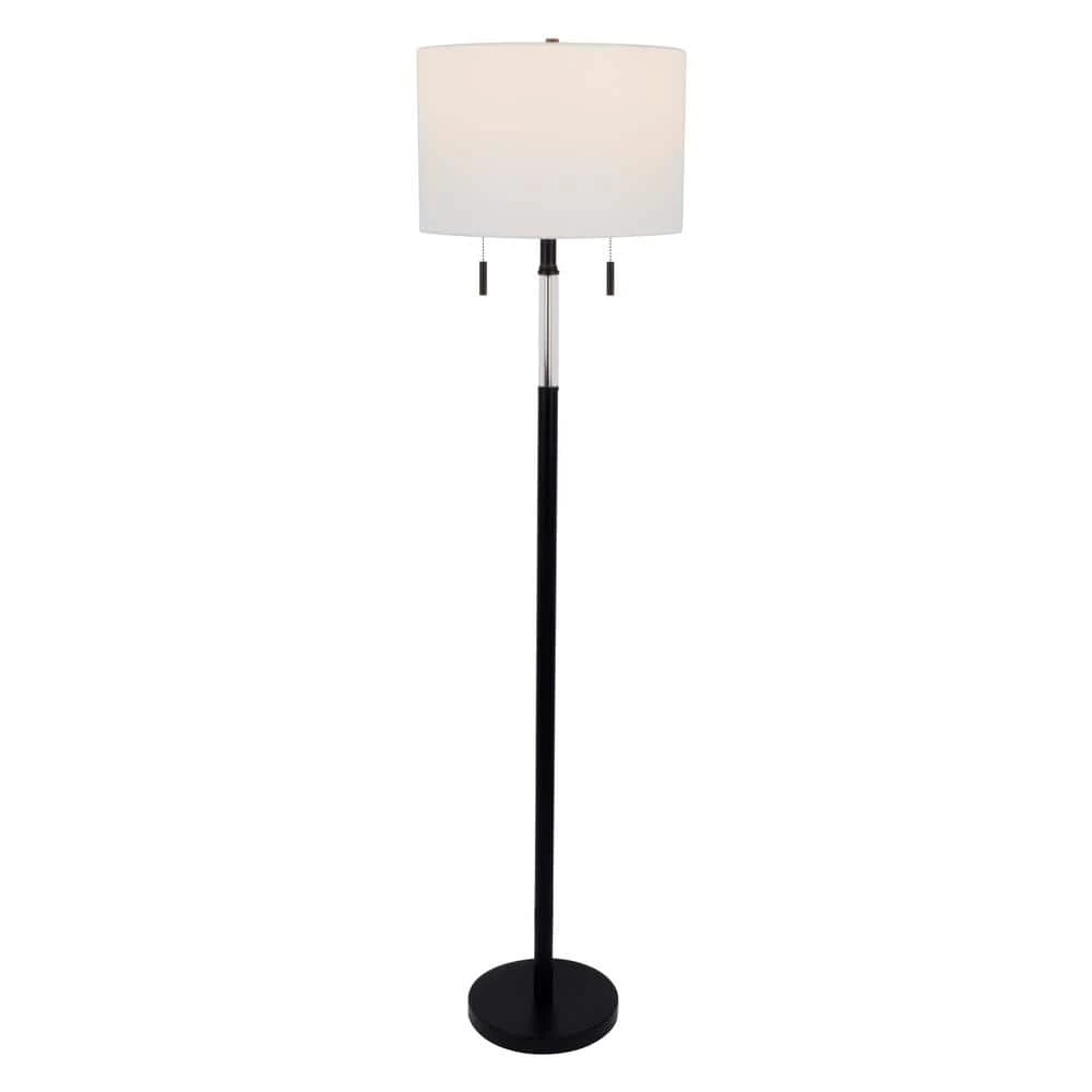 Ferina 61.5 in. Matte Black Metal Floor Lamp with Twin Pull Chain by Decor Therapy 5 Ferina 61.5 in. Matte Black Metal Floor Lamp with Twin Pull Chain by Decor Therapy - Image 3
