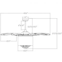 Flora 50 in. Indoor Nickel Crystal Chandelier Retractable Smart Ceiling Fan with Light Remote Included Works with Alexa by CARRO 14 Flora 50 in. Indoor Nickel Crystal Chandelier Retractable Smart Ceiling Fan with Light Remote Included Works with Alexa by CARRO -Decor Therapy Shop nickel carro ceiling fans with lights ns50bc l11 s8 44 1000