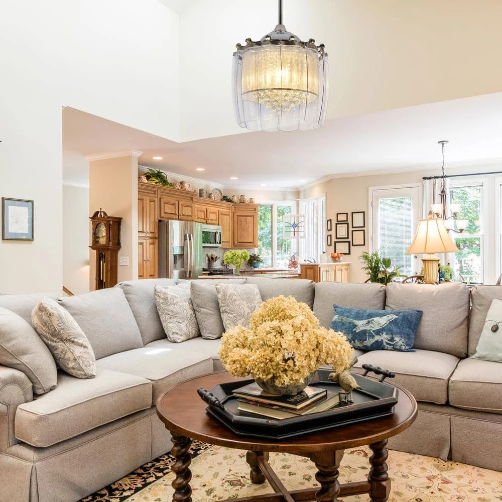 Flora 50 in. Indoor Nickel Crystal Chandelier Retractable Smart Ceiling Fan with Light Remote Included Works with Alexa by CARRO 4 Flora 50 in. Indoor Nickel Crystal Chandelier Retractable Smart Ceiling Fan with Light Remote Included Works with Alexa by CARRO - Image 2