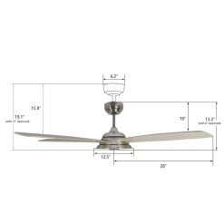 Hardley 56 in. Integrated LED Indoor/Outdoor Nickel Smart Ceiling Fan with Light and Remote, Works w/Alexa/Google Home by CARRO -Decor Therapy Shop nickel carro ceiling fans with lights ns565h l13 s6 44 1000