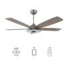 Hardley 56 in. Integrated LED Indoor/Outdoor Nickel Smart Ceiling Fan with Light and Remote, Works w/Alexa/Google Home by CARRO -Decor Therapy Shop nickel carro ceiling fans with lights ns565h l13 s6 64 1000