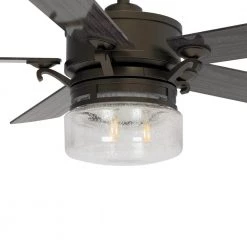 Alexandria 52 in. Oil Rubbed Bronze Smart Ceiling Fan with Light Kit and Wall Control, Works with Alexa/Google Home by CARRO -Decor Therapy Shop oil rubbed bronze carro ceiling fans with lights hwgs 525h l11 ag 1 1f 1000