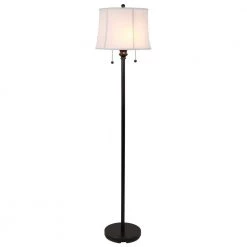 Twin 61.5 in. Oil Rubbed Bronze Indoor Pull Floor Lamp With White Shade by Decor Therapy -Decor Therapy Shop oil rubbed bronze decor therapy floor lamps pl4382 c3 1000