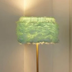 59 in. Teal Fiona Gold Metal Floor Lamp with Feathered Shade by Decor Therapy -Decor Therapy Shop painted brass ombre teal decor therapy floor lamps pl4547 1f 1000