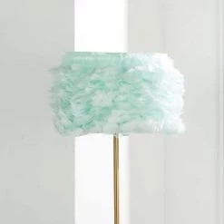 59 in. Teal Fiona Gold Metal Floor Lamp with Feathered Shade by Decor Therapy -Decor Therapy Shop painted brass ombre teal decor therapy floor lamps pl4547 44 1000