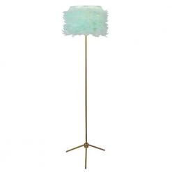 59 in. Teal Fiona Gold Metal Floor Lamp with Feathered Shade by Decor Therapy -Decor Therapy Shop painted brass ombre teal decor therapy floor lamps pl4547 c3 1000