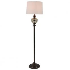 63 in. Redmond Glass Font Aged Pewter and Mercury Floor Lamp with Shade by Decor Therapy 11 63 in. Redmond Glass Font Aged Pewter and Mercury Floor Lamp with Shade by Decor Therapy -Decor Therapy Shop pewter decor therapy floor lamps pl4338 4f 1000