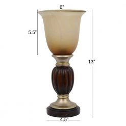 Champagne 13.25 in. Pewter Table Lamp with Glass Shade by Decor Therapy -Decor Therapy Shop pewter decor therapy table lamps tl7696 4f 1000