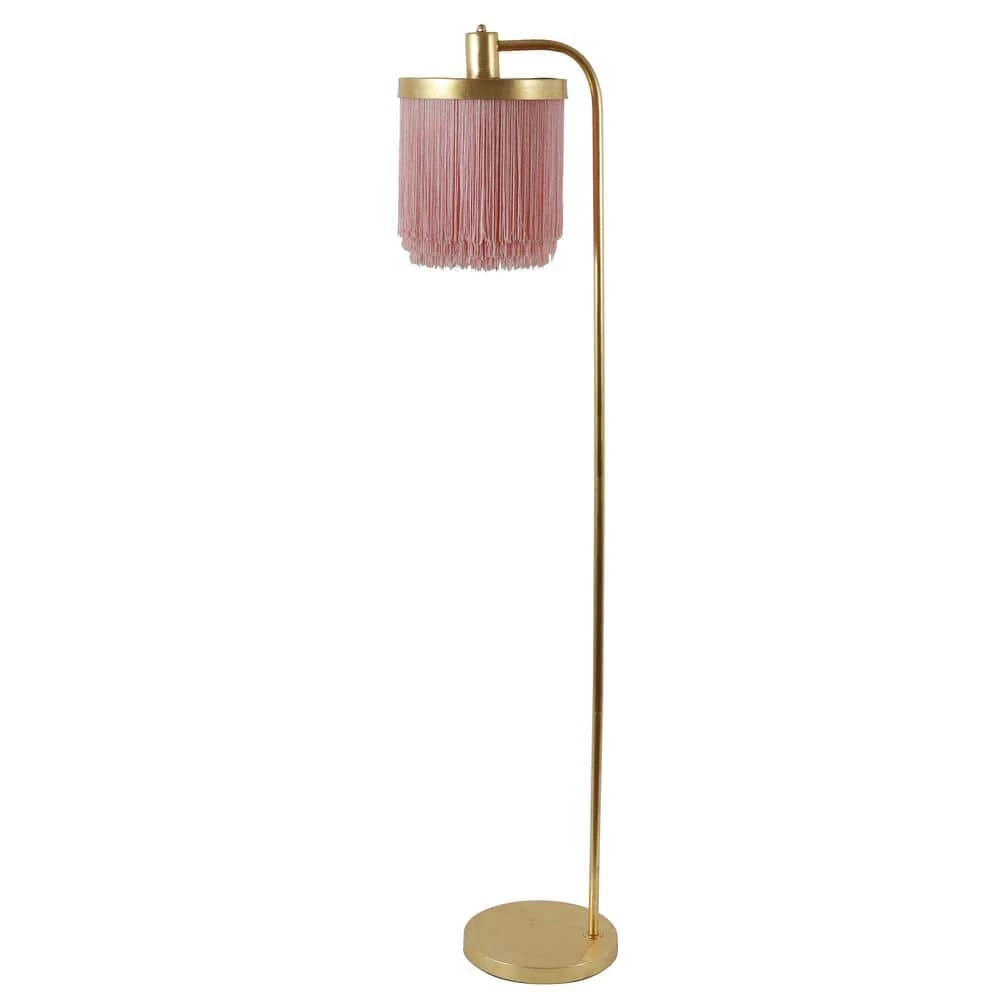 Framboise 59.75 in. Gold Floor Lamp with Fringe Lamp Shade by Decor Therapy 8 Framboise 59.75 in. Gold Floor Lamp with Fringe Lamp Shade by Decor Therapy - Image 6