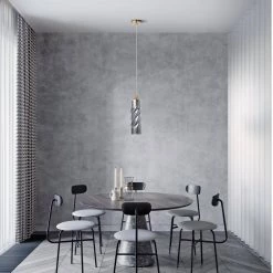 Gemini 1-Light Plated Smoke Pendant with Spiral Embossed Cylinder Glass Shade by CARRO 7 Gemini 1-Light Plated Smoke Pendant with Spiral Embossed Cylinder Glass Shade by CARRO -Decor Therapy Shop plated smoke carro chandeliers p g1240011a1 e1 1000