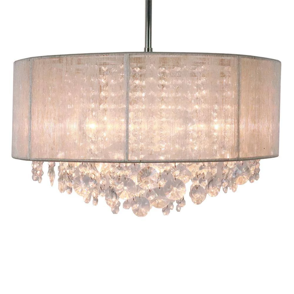 Serra 1-Light Polished Nickel Champagne String Beaded Pendant by Decor Therapy 8 Serra 1-Light Polished Nickel Champagne String Beaded Pendant by Decor Therapy - Image 6