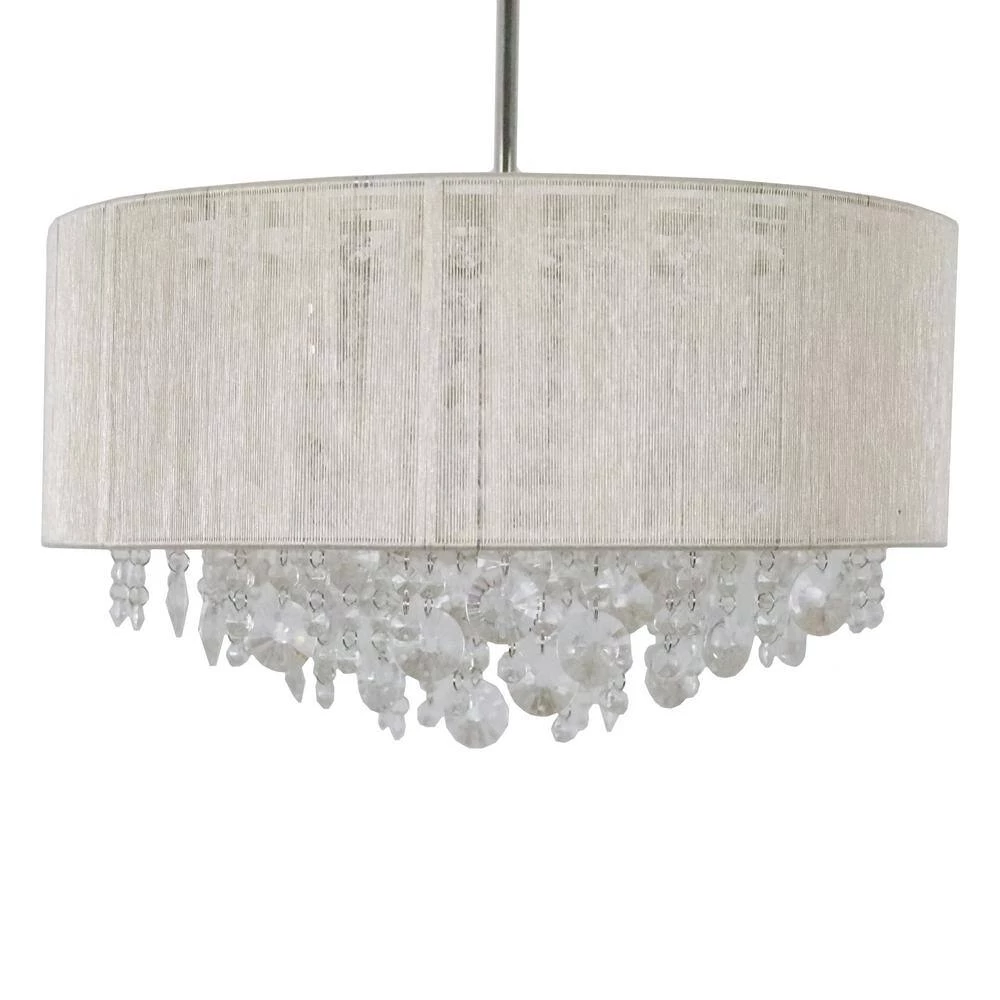 Serra 1-Light Polished Nickel Champagne String Beaded Pendant by Decor Therapy 7 Serra 1-Light Polished Nickel Champagne String Beaded Pendant by Decor Therapy - Image 5