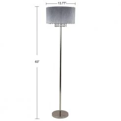Penelope 63 in. Polished Nickel Floor Lamp with Tiered Crystals by Decor Therapy -Decor Therapy Shop polished nickel decor therapy floor lamps pl4420 4f 1000