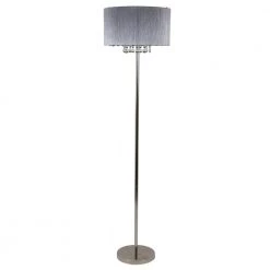 Penelope 63 in. Polished Nickel Floor Lamp with Tiered Crystals by Decor Therapy