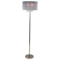 Penelope 63 in. Polished Nickel Floor Lamp with Tiered Crystals by Decor Therapy -Decor Therapy Shop polished nickel decor therapy floor lamps pl4420 c3 1000