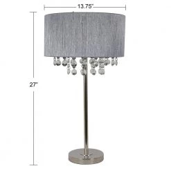 27 in. Polished Nickel Grey String Table Lamp by Decor Therapy -Decor Therapy Shop polished nickel decor therapy table lamps tl22305 4f 1000
